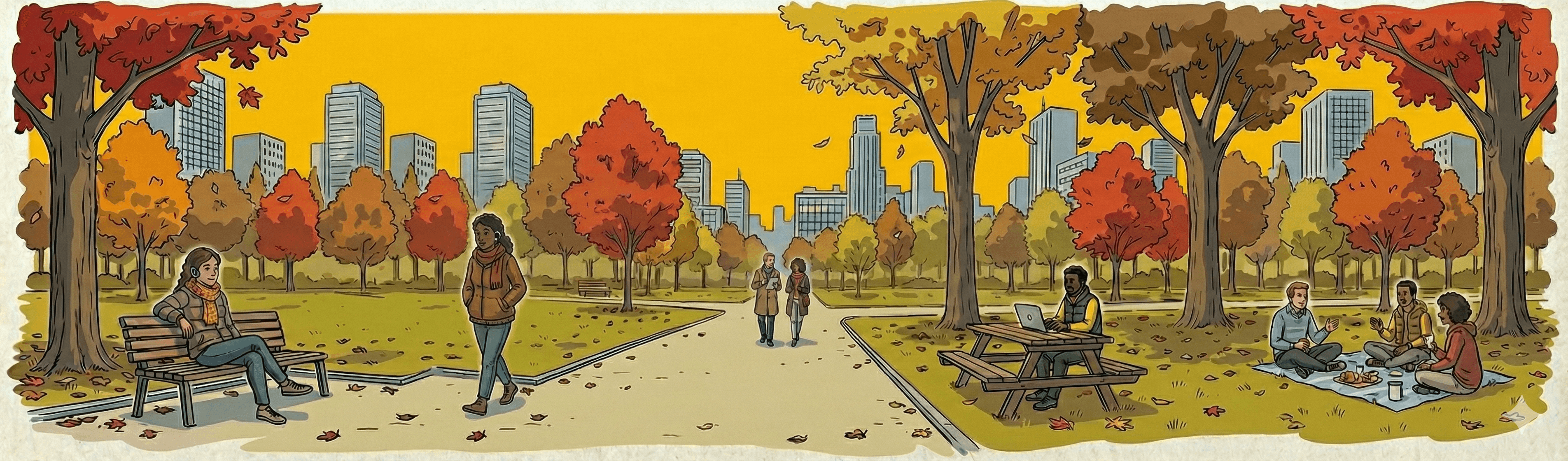 Learning and Development professionals in an autumn landscape